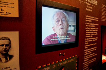 Photgraph of Belgian resistance exhibit at Bastogne War Museum.